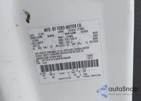 2010 Ford F-150 Fx2 Sport/Lariat/Xl/Xlt from USA, damaged, VIN 1FTFX1CV2AFB18228